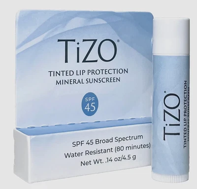 TIZO Tinted Lip Protection SPF 45      New In Box   0.14 oz  💋   Broad Spectrum - Image 1 of 4
