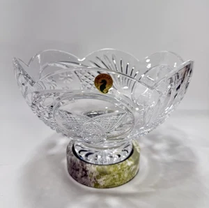 Waterford Crystal Connemara Marble Base The Heritage Of Ireland Bowl 10" READ!!! - Picture 1 of 9