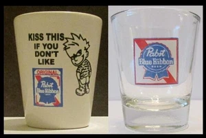 Up4Bid Very Nice Set of 2 Pabst Blue Ribbon Beer Shot Glasses - Bild 1 von 1