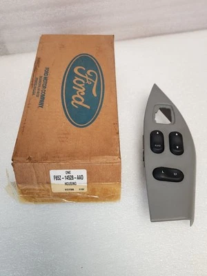NOVO FABRICANTE DE EQUIPAMENTO ORIGINAL 1997-1998 FORD F150 F250 INTERRUPTOR DE CONTROLE DE DRIVER MOLDURA CINZA F65Z-14528-AAD - Imagem 1 de 4