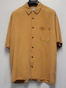 Vintage Silk Mens Shirt Button Up XXL Short Sleeve 100% Silk Floral Raised Print - Picture 1 of 14