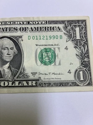 Birthday note $1  Bill 01/12/1990 Serial Number D 01121990 B January 12 1990 - Image 1 of 4