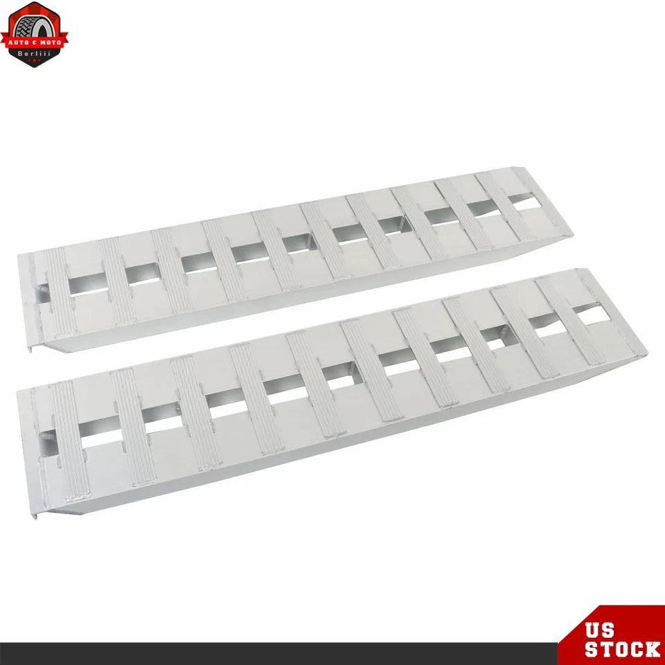 60/72/80/84''Aluminum Ramps Truck Car Auto Trailer Ramps Hook end 6000Lb&6500Lbs Foto 1 de 4
