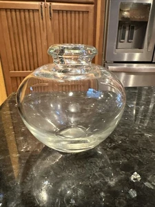 Vintage Mouth Blown Glass Potbelly Vase - Picture 1 of 5