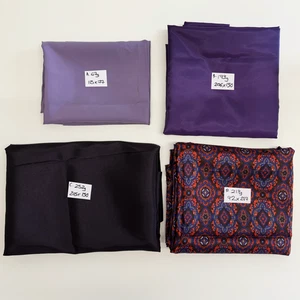 Silk Blend - Purple Lilac Monsoon Print Acetate/Viscose/Cotton Fabric 1.5/3m - Picture 1 of 16
