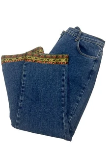 Y2K Carole Little Sport Boho Embroidered Jeans Size 10 - Picture 1 of 16