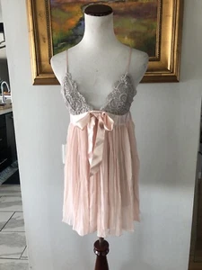 Victoria’s Secret VS Babydoll Lace Pleated SHEER Ribbon Slip Nightie Gown Size S - Picture 1 of 5