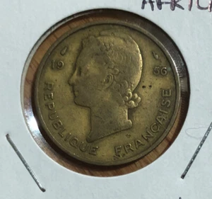 1956 French West Africa  25 Francs Aluminum Bronze Coin-27MM-KM#7 - Picture 1 of 4