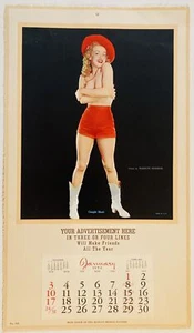 Marilyn Monroe Calendar 1954 Willinger Caught Short Litho Rare Salesman Sample - Picture 1 of 3