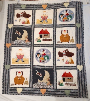 Edredón de patchwork Mother Goose Fairy Tales 12 cuadrados 45x 51 Foto 1 de 4