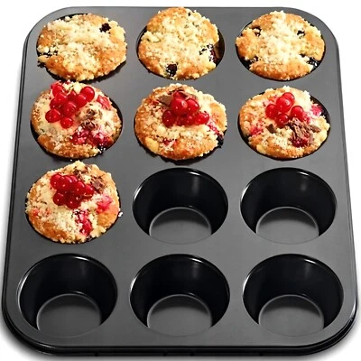 Backform Backblech 12 er Muffinform Muffin antihaftbeschichtet Kuchenform Retoo - Bild 1 von 4