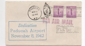 USA gebrauchte Abdeckung Paducah Kentucky Airport Widmung 11-8-42 - Bild 1 von 2