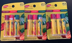 Nuovo balsamo per labbra Carmex confezione da 3: ciliegio, fragola e verde invernale (lotto di 3) - Foto 1 di 6