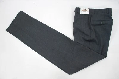 Pantalones de lana grises delanteros planos Joseph Abboud dobladillo sin terminar talla 28 nuevos con etiquetas Foto 1 de 4