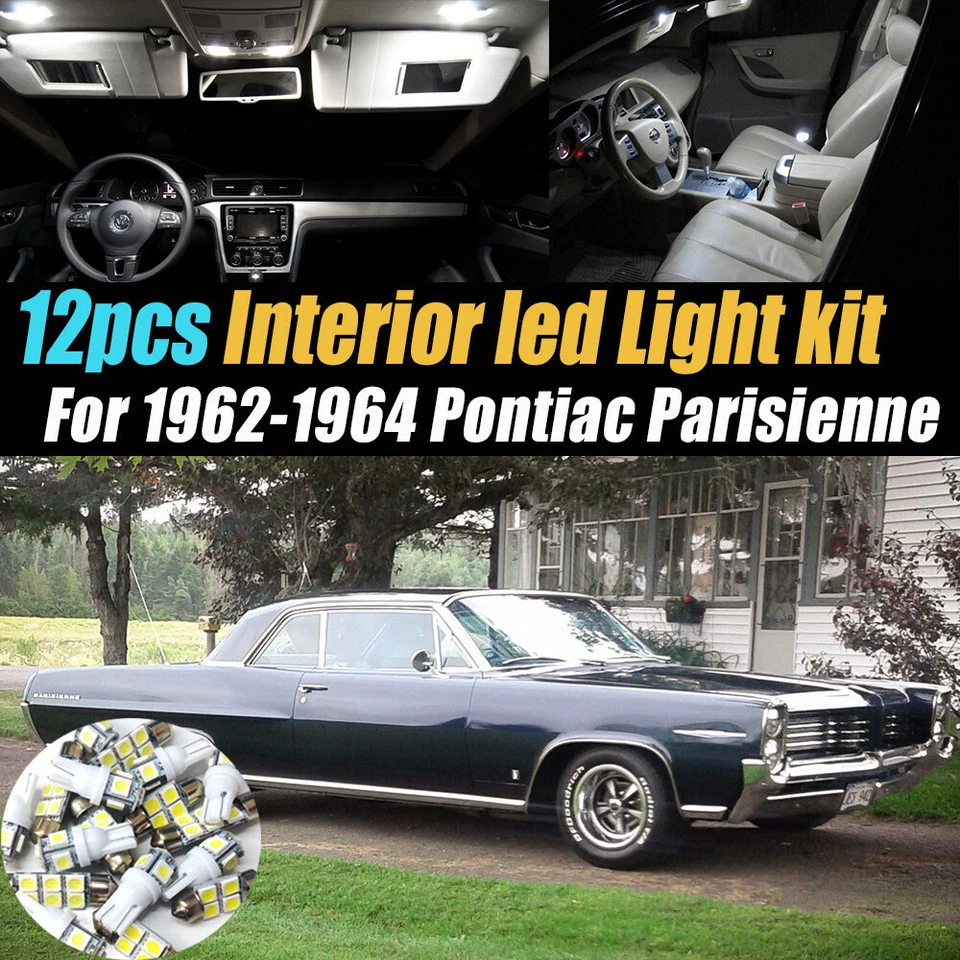 Kit de bombillas LED interiores de coche blancas de 12 piezas para Pontiac Parisienne 1962-1964 Foto 1 de 4