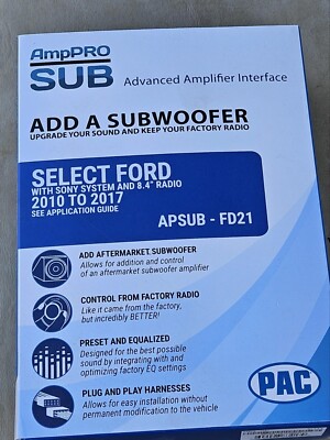 PAC APSUB-FD21 AmpPRO SUB Advanced Amplifier ...