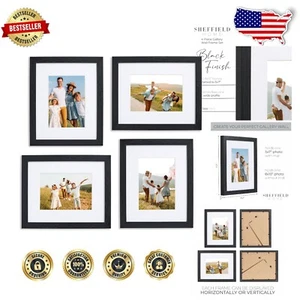 4-Piece Contemporary Black Gallery Wall Frame Set, 8x10 for Beautiful Memories - Picture 1 of 8