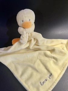 Carters Yellow Duck baby Blanket Lovey ‘love You’ Rattle Duckling Lovie - Picture 1 of 10