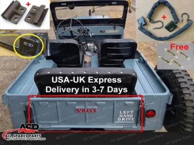 Puerta trasera 663188 para Jeep Willys CJ2A CJ3A CJ3B CJ5 CJ6 + bisagras y cadena con lona Foto 1 de 4
