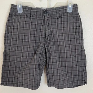 Gap Mens Plaid Pattern Shorts Size 28 Gray Pockets 100% Cotton 9" Inseam Outdoor - Picture 1 of 9