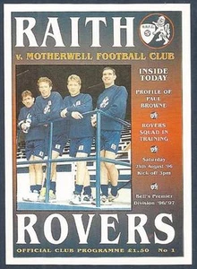 LIGA DE FÚTBOL ESCOCESA PANINI 97- #246-PROGRAMA RAITH ROVERS V MOTHERWELL - Imagen 1 de 1