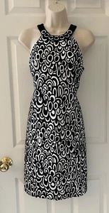 Evan Picone Dress Black Midi Length Sleeveless Size 8 - Picture 1 of 9