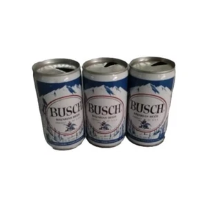 Clean Busch Beer Vintage Ring Pull Top 1970's Beer Cans Set of 3 - Picture 1 of 7