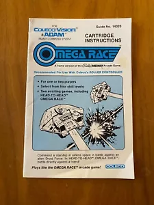 Cartuccia Coleco Vision Adam Omega Race istruzioni Atari 2600 VCS manuale vintage - Foto 1 di 2
