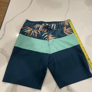 Billabong Board Shorts, Blue And Teal Floral Size 24 Boys  - Picture 1 of 2