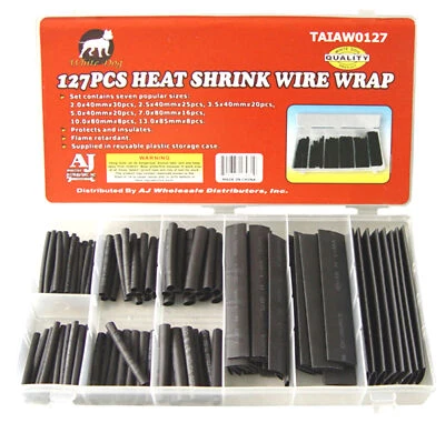 AJ Wholesale ( TAIAW0127 ) Heat Shrink Wire Wrap 127 Piece Assortment Set_