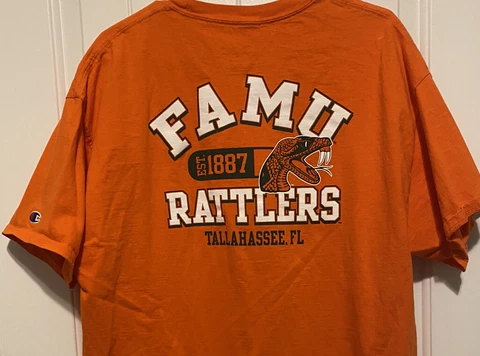 FAMU Florida A&M University Rattlers T Shirt Men Size XL Champion Athletic Wear Cover