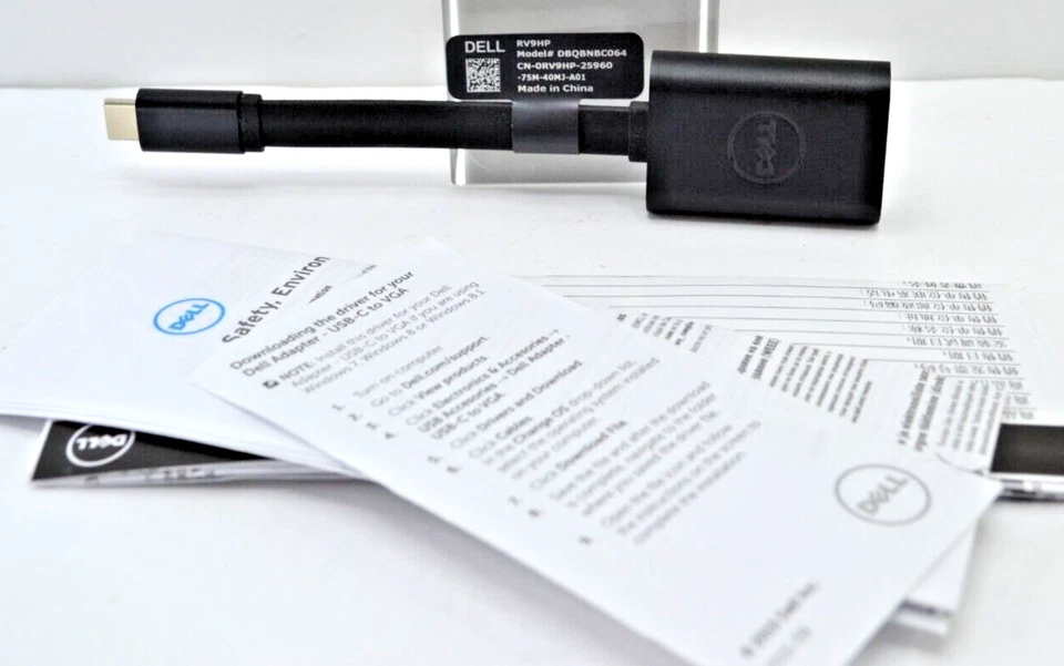 DELL USB-C to VGA Video Output Dongle Adapter Cable RV9HP - Image 1 of 4