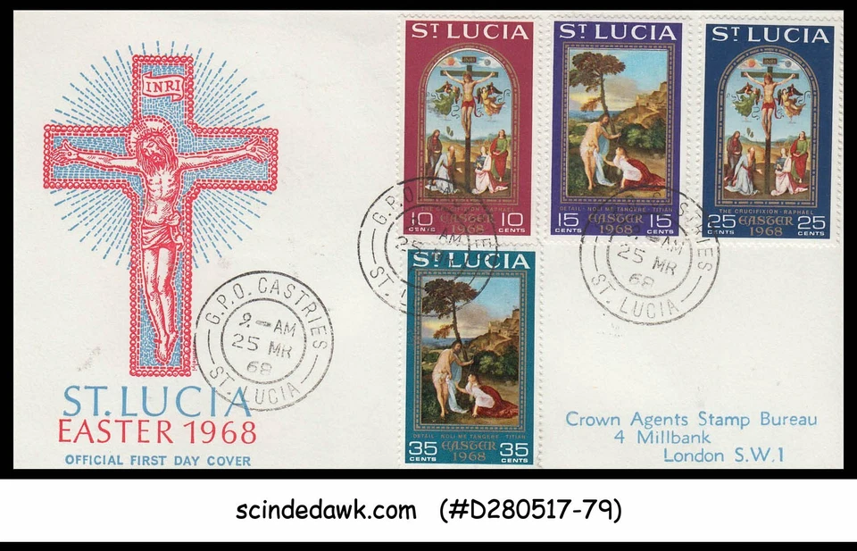 ST LUCIA - 1968 EASTER / FESTIVAL - 4V - FDC - Image 1 of 1
