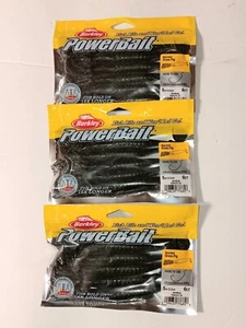 3 Packs of 6 Berkley Powerbait Bearded Grass Pig 5" Junebug - Picture 1 of 1