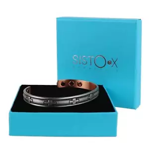 Slim Magnetic Therapy Bangle/Bracelet 6 Magnets Copper with Pewter Finish Got... - Picture 1 of 6