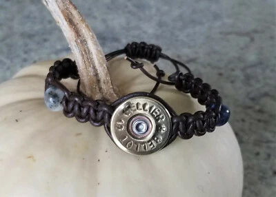 Sellier & Bellot 12 Gauge Shell Bracelet w/ Brown Leather Cord and Sodalite - Image 1 of 4