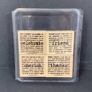 Stampin Up Lexicon Of Love Wood Stamp Set 2005-NEW- Celebrate Friend Thanks - Picture 1 of 5