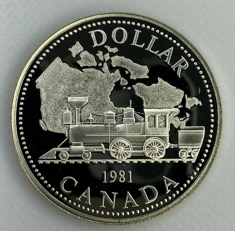 1981 CANADA CPR CENTENNIAL PROOF SILVER DOLLAR COIN Cover