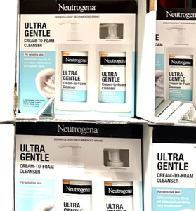 Neutrogena Ultra Gentle Cream-toFoam Cleanser for Sensitive Skin 2 x 12 fl oz - Picture 1 of 5
