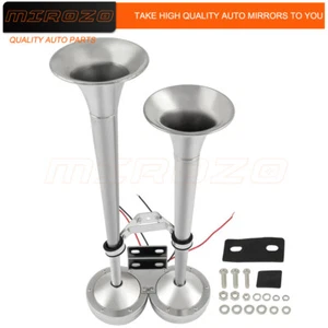 Trompetas dobles grado marino 304 tren eléctrico barco bocina cromada - Imagen 1 de 7