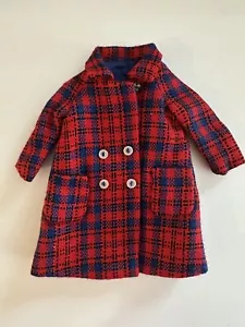 Libby Littlechap Red Plaid Reefer Coat Vintage 1963 Remco - Picture 1 of 3