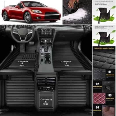 For Mitsubishi Eclipse Car Floor Mats Waterproof Auto Custom Carpets PU Leather Foto 1 de 4