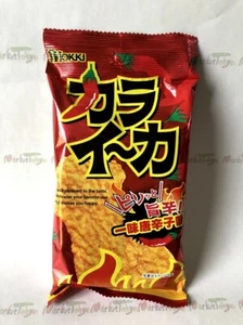Snack de calamar frito profundo Jokki, ""Kara Ika"", chile rojo, sabor picante, Japón - Imagen 1 de 2