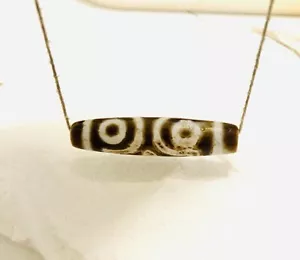 Ancient Tibetan 3 eyes in eyes agate stone dzi bead amulet ag-2 - Bild 1 von 7