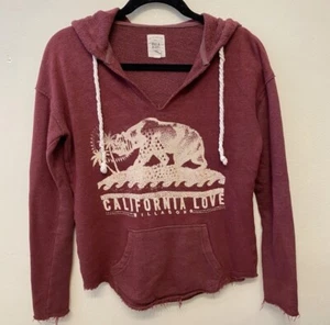 Billabong California Love Women’s Pullover Hoodie Maroon Small Sweater - Picture 1 of 5
