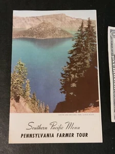1941 Vintage Southern Pacific Railroad Menü Pennsylvania Farmer Tour Krater See - Bild 1 von 4