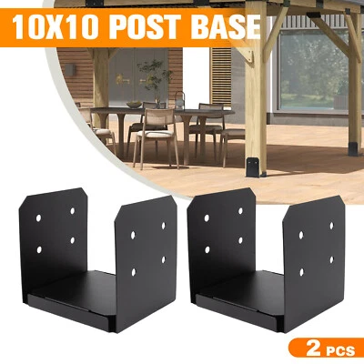 BESTERYUS 2Pack Nominal 10x10 Post Base for Concrete, Pergola Bracket Kit, 1-Inch Standoff