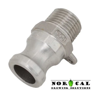 Camlock "F" 1/2" Male x 1/2" NPT Male 304 Stainless Steel Cam and Groove Brewing - Picture 1 of 2