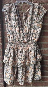American Eagle Womens Dress Medium Floral Sundress Flowy Sun Beach Cotton Linen - Picture 1 of 7