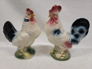 GALLO 6" BLANCO Y NEGRO Y GALLINA 5 1/2" (RARO) POR ROYAL COPLEY, ROYAL WINDSOR, SPAULDING - Imagen 1 de 9